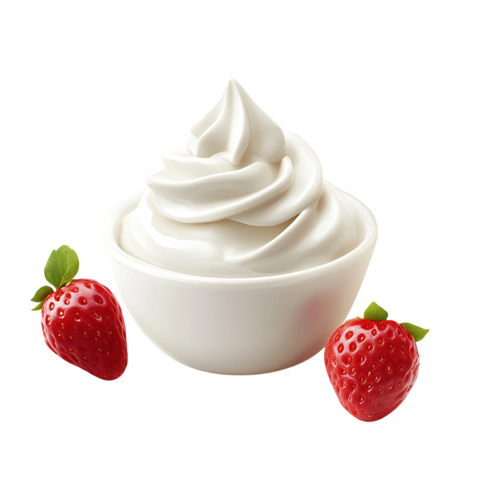 strawberry yogurt isolated on transparent background png