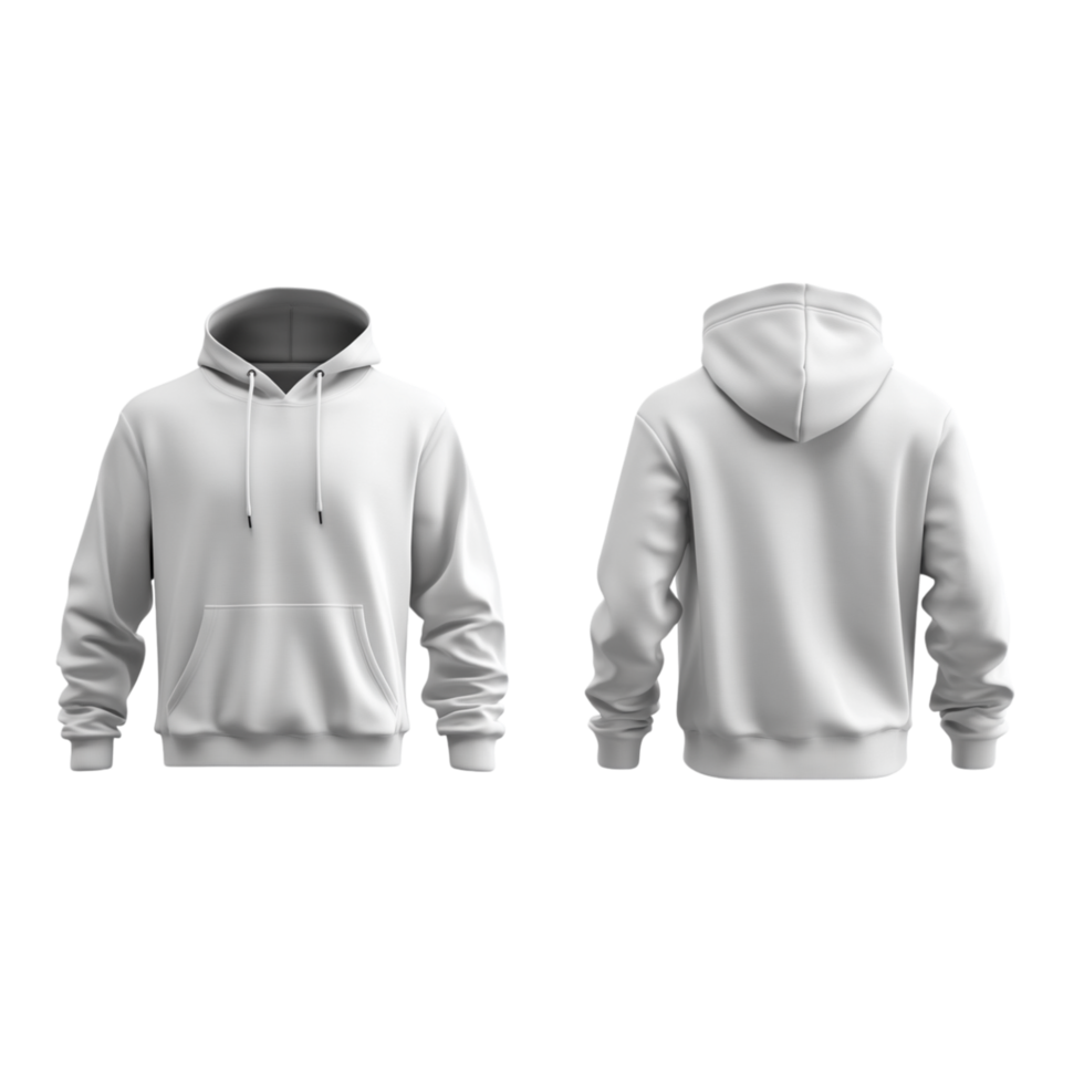 white hoodie mockup template isolated on transparent background png