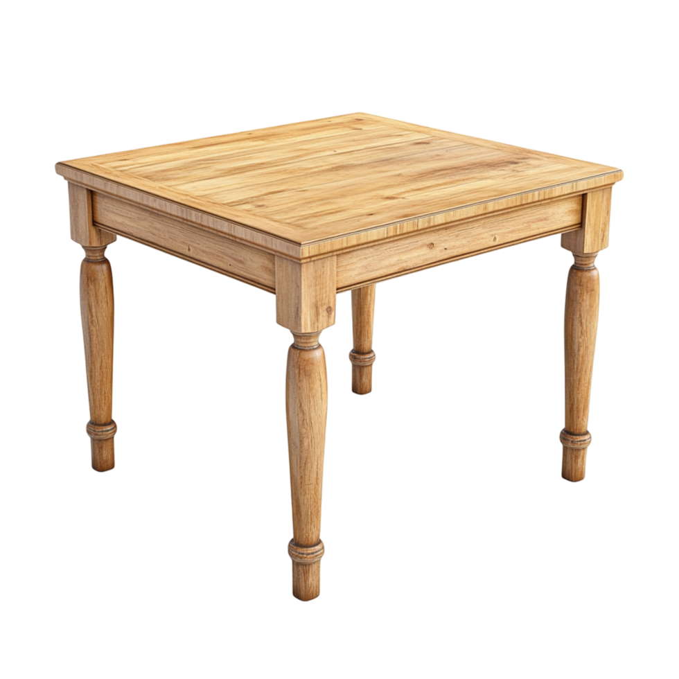 a wooden table with legs on a transparent background png