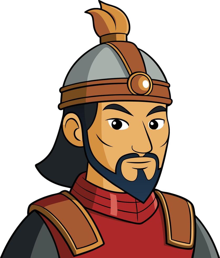 mongolian warlord mascot character vector
