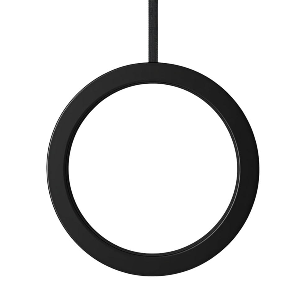 a black circular hanging object on a isolated on transparent background png