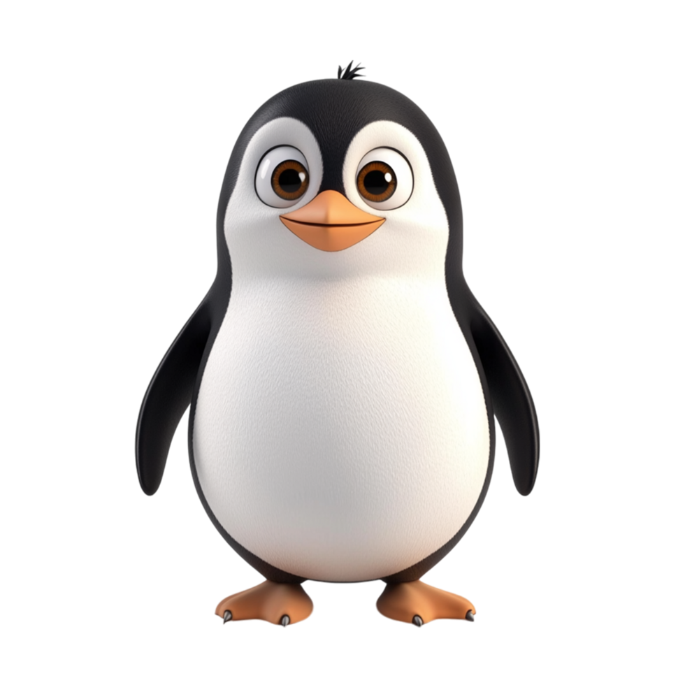 a cartoon penguin with a big smile png