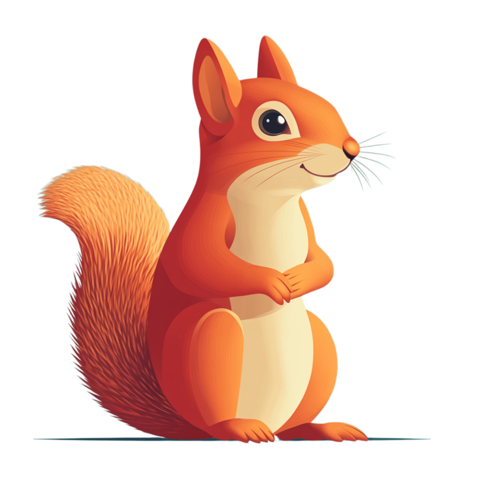 squirrel cartoon isolated on transparent background png