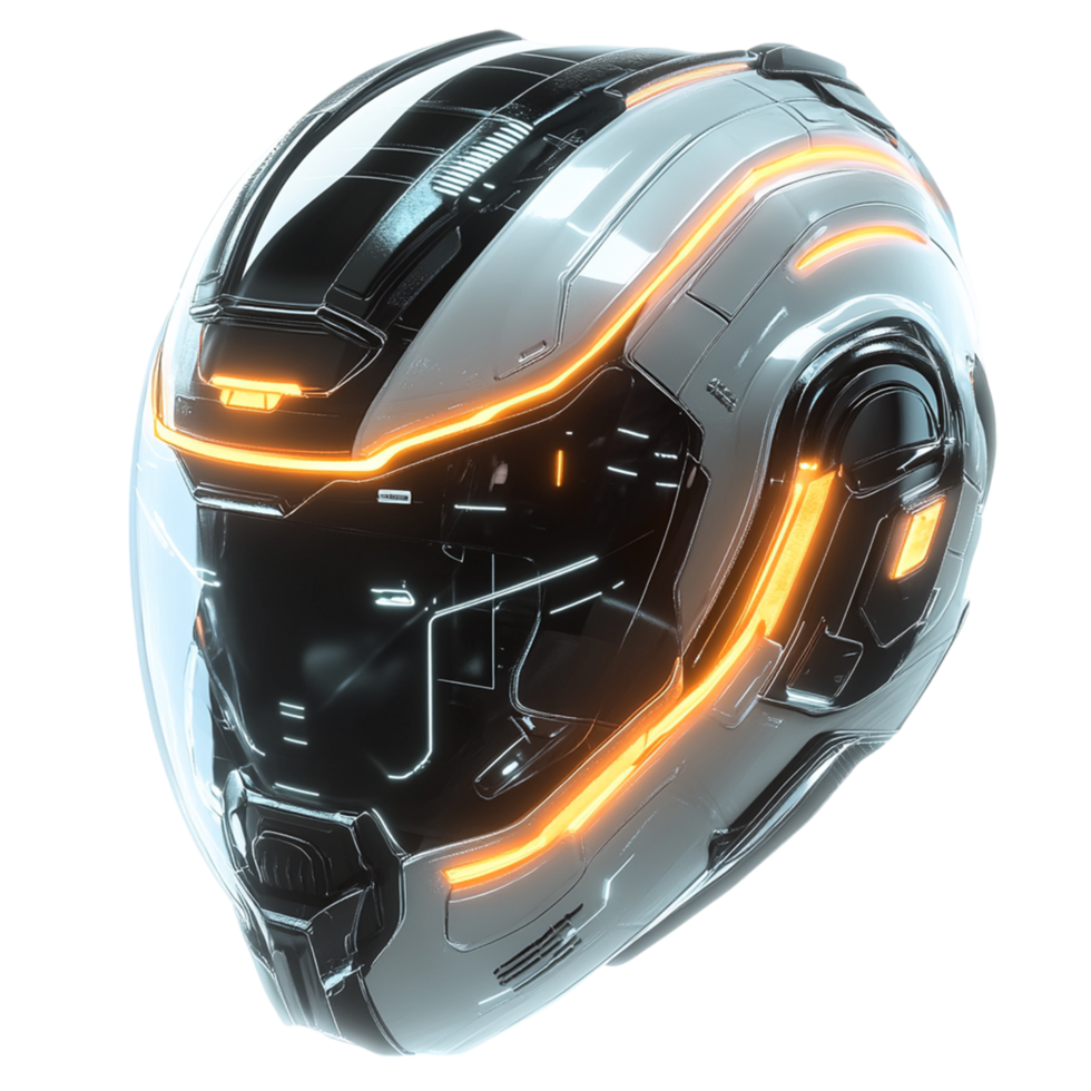 a helmet with glowing lights isolated on transparent background png