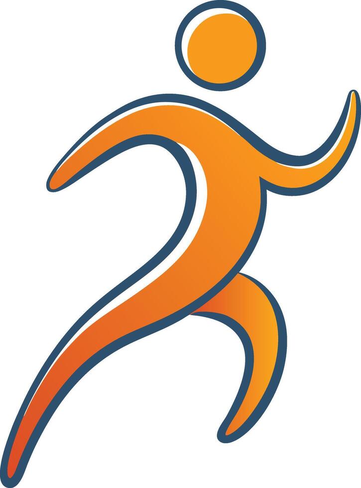 Abstract Running Silhouette logo mascot design vector