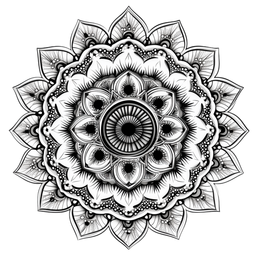 Mandala design isolated on transparent background png