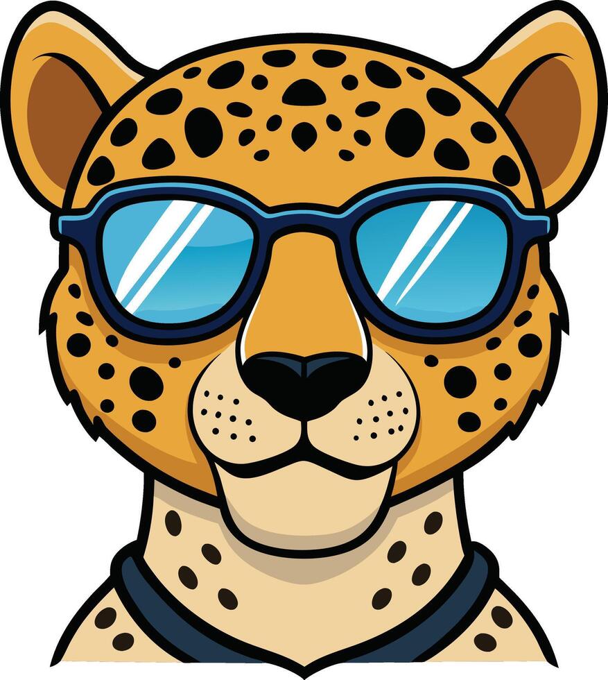 Cheetah with sunglasses mascot logo vector