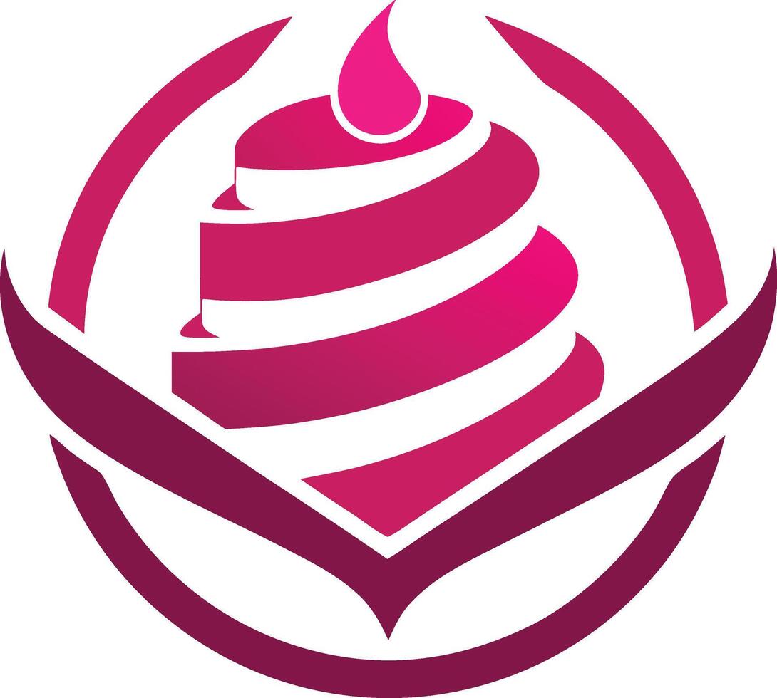 Tiered cake, complete with a vibrant flame atop. Ideal for celebratory occasions, it radiates joy vector