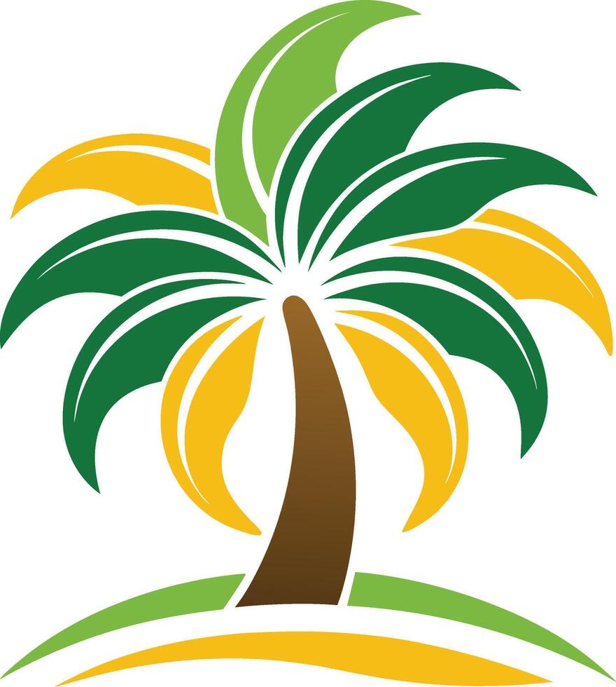 Palm tree, showcasing its iconic silhouette and lush foliage, evoking a sense of relaxation and escape. vector