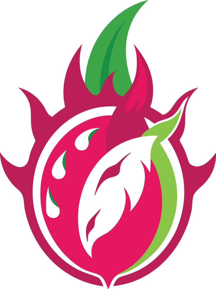 Dragon fruit, showcasing its unique shape, color, and the freshness vector