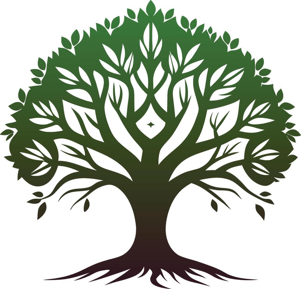 Banyan tree logo mascot design vector