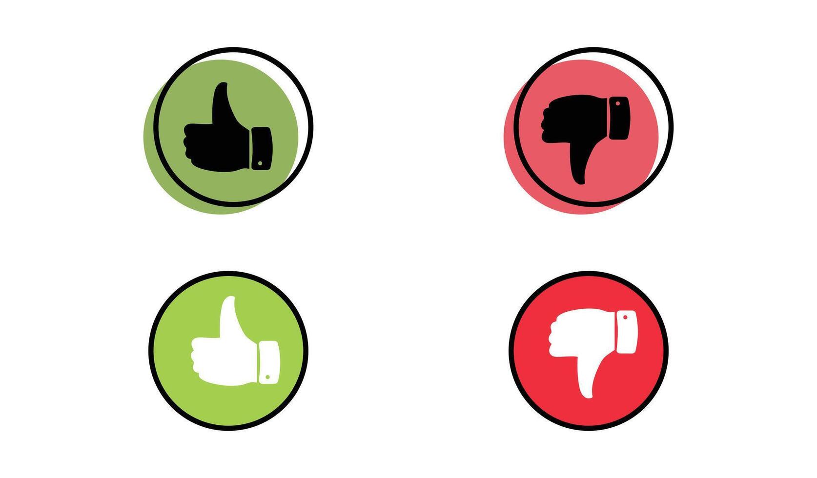 Like and Dislike Icons Thumbs Up and Down Symbols for Positive and Negative Feedback vector