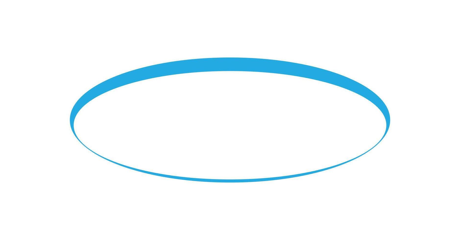 Abstract Oval Shape with a Bright Teal Border. vector