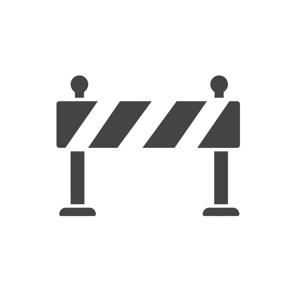A Solid Depiction of a Construction Barrier, Representing Roadwork and Restricted Areas vector