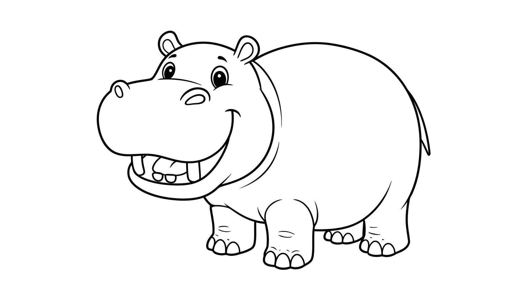 Hippo cartoon coloring pages vector