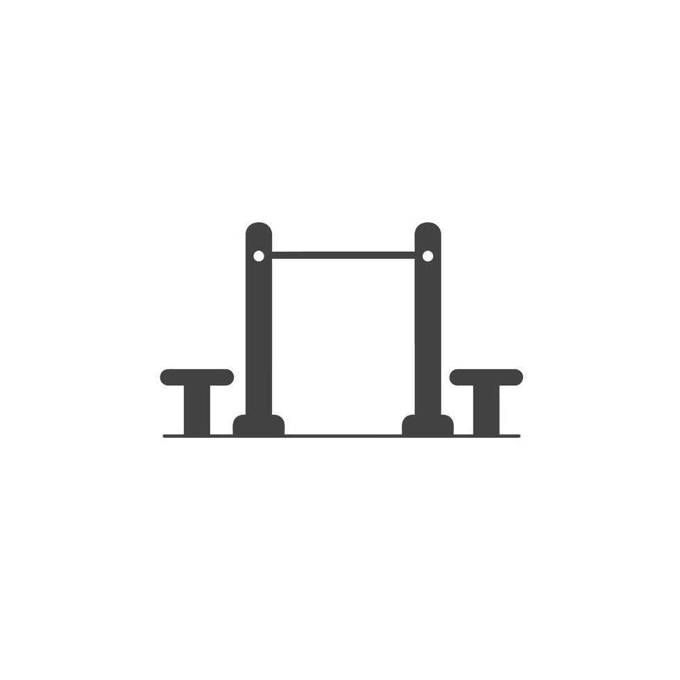 A Solid Representation of a Fitness Station With Bars vector