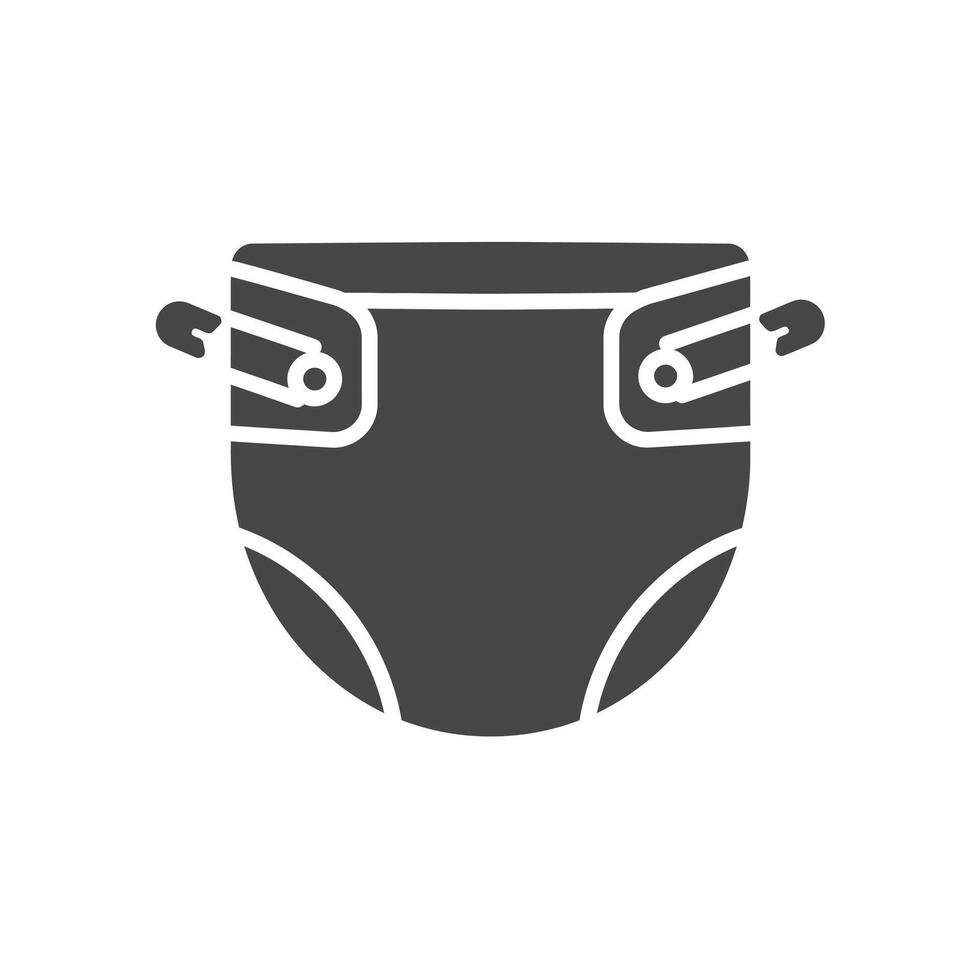 A solid icon of a Child diaper vector