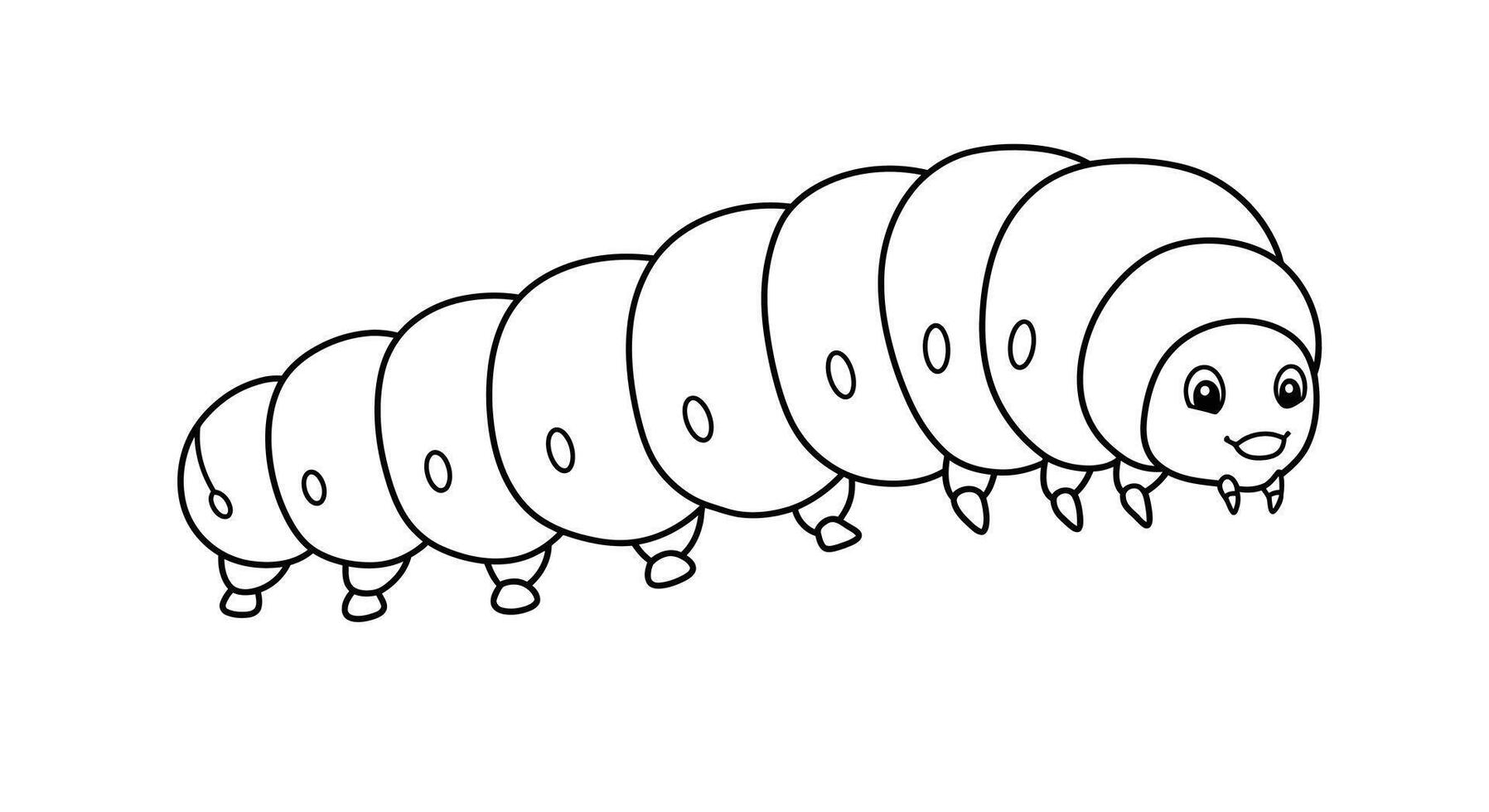 A caterpillar coloring page for kids vector