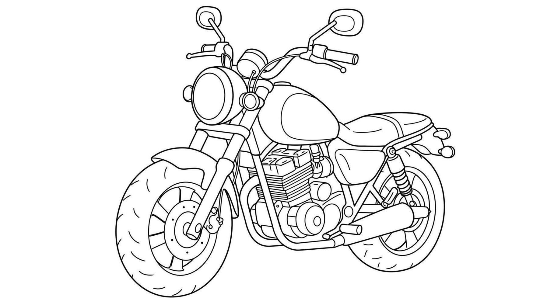 Motorcycle coloring pages for kids vector