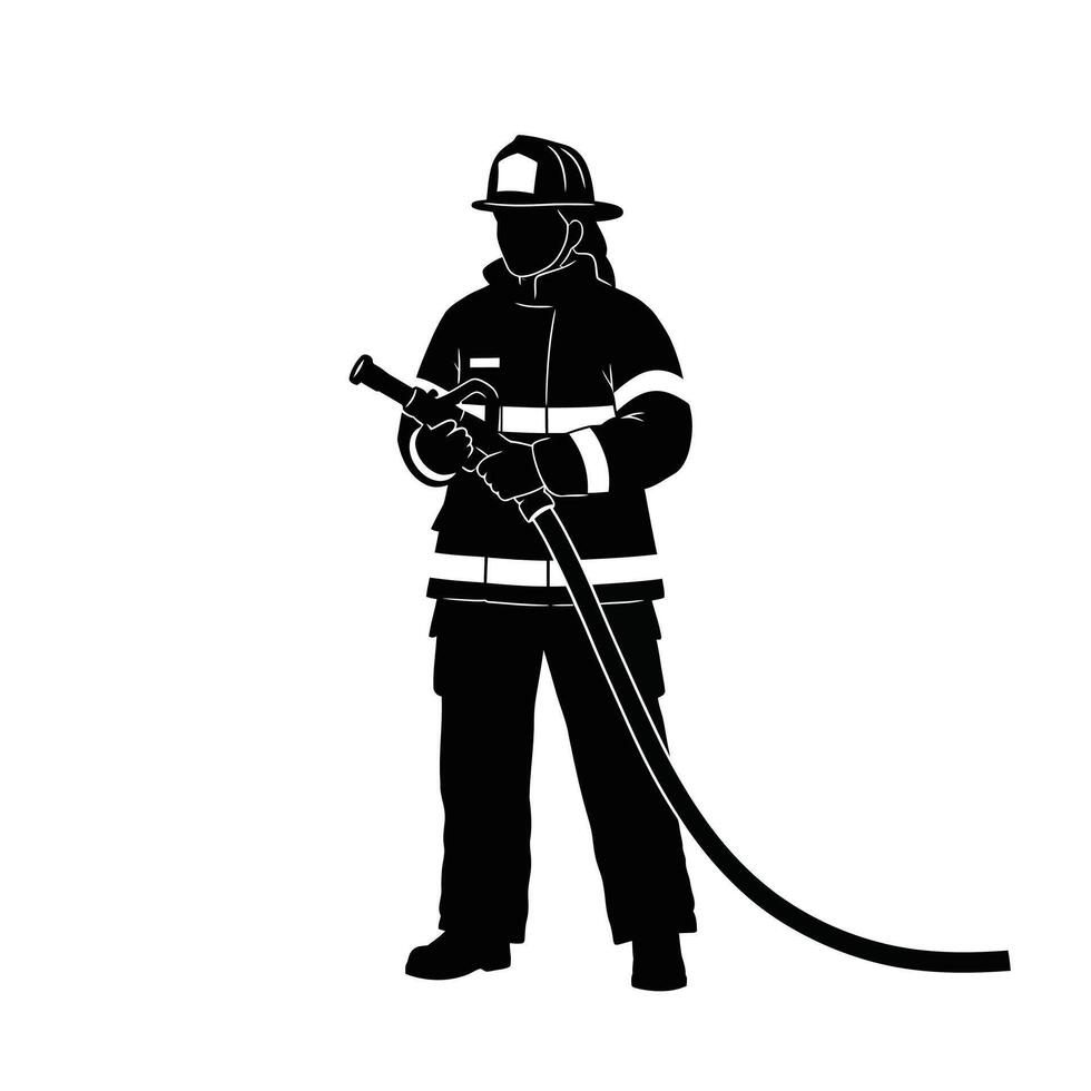 A woman Firefighter illustration vector