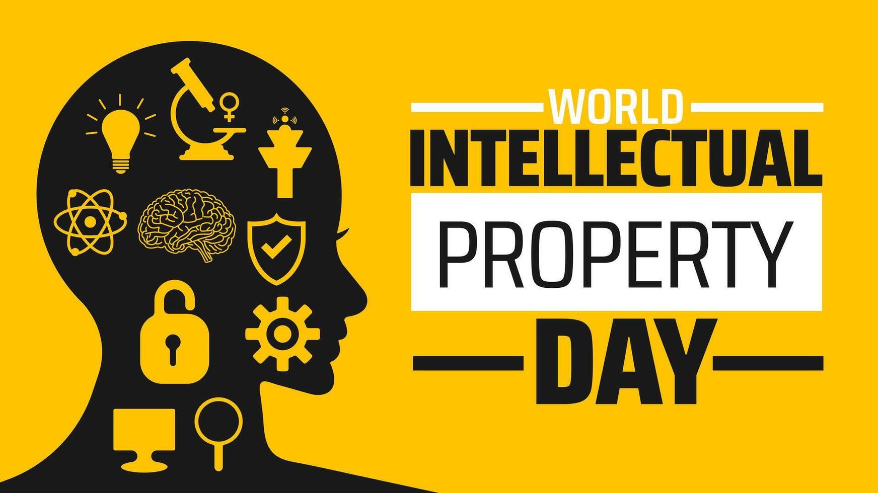 World Intellectual Property Day background banner or poster design template. observed every year in April. Holiday concept. Use to any Template, card, poster, placard, template. vector