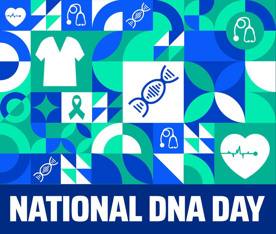 National DNA Day geometric shape pattern background banner vector