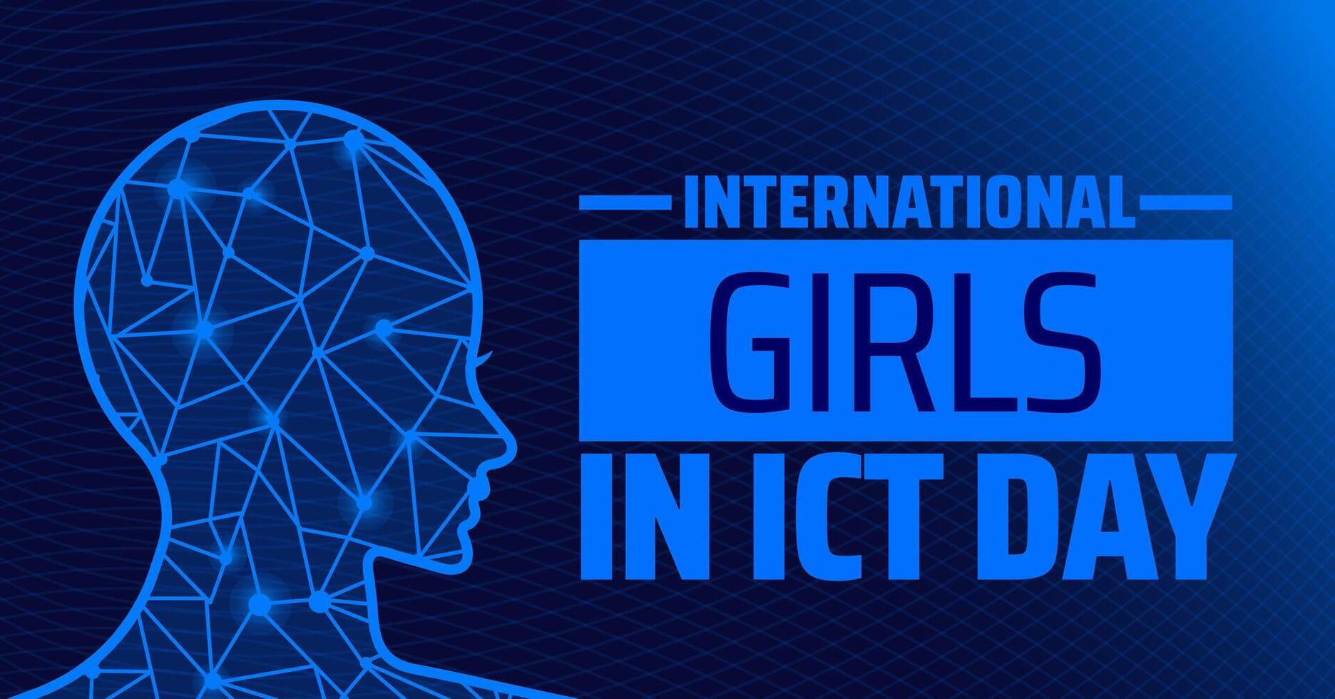 International Girls in ICT Day background banner or poster design template. observed every year in April. Holiday concept. vector