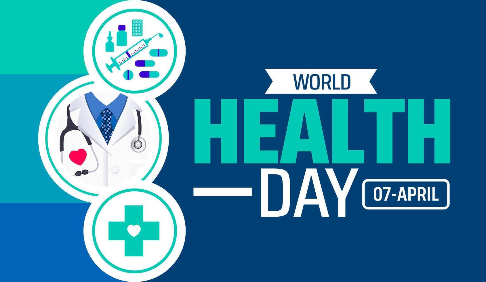 World Health Day background banner or poster design template. observed every year in April. Holiday concept. Use to any Template, card, poster vector