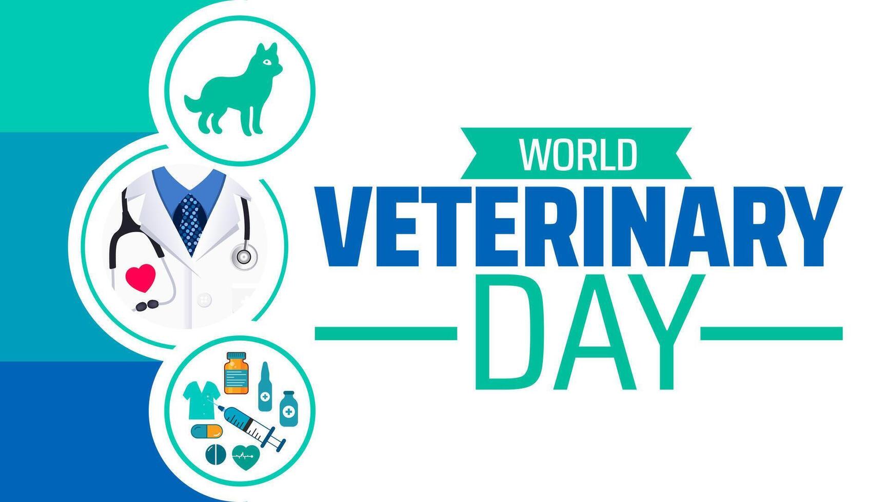world veterinary day background banner or poster design template. observed every year in April. Holiday concept. Use to any Template, card. vector