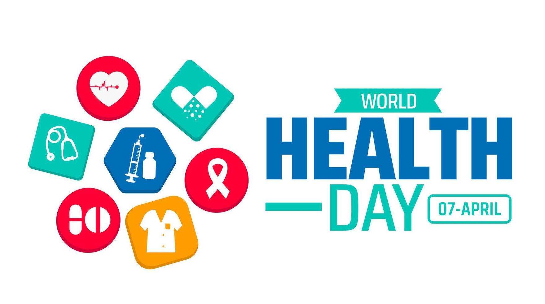 World Health Day background banner or poster design template. observed every year in April. Holiday concept. Use to any Template, card, poster, placard, template. vector