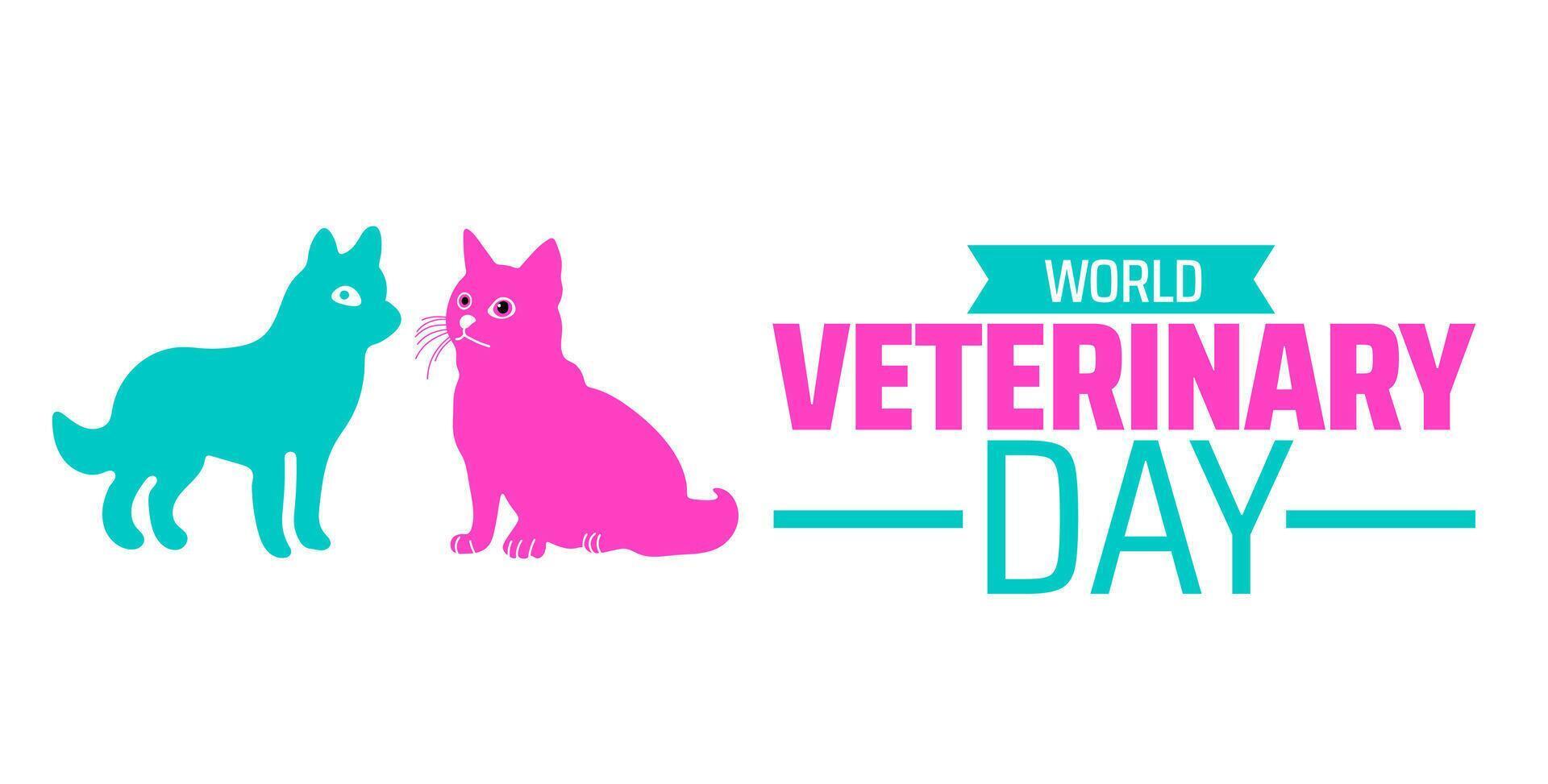 world veterinary day background banner or poster design template. observed every year in April. Holiday concept. Use to any Template, card, poster. vector