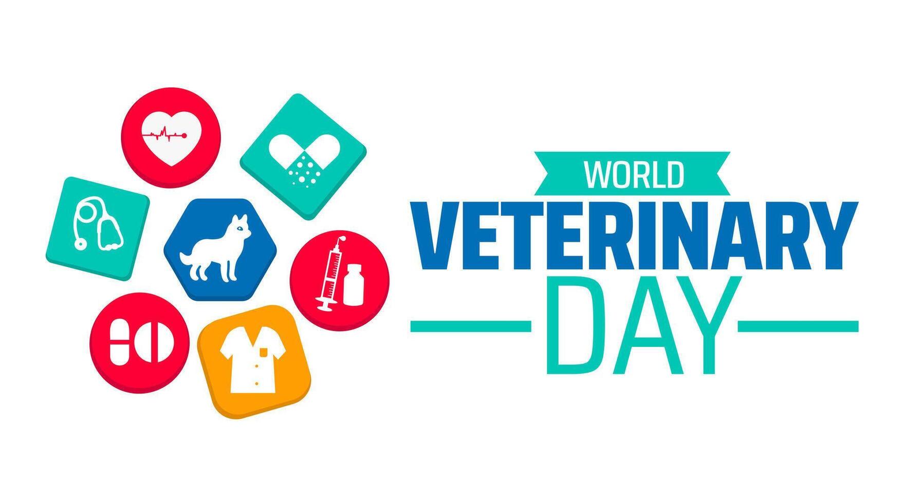 world veterinary day background banner or poster design template. observed every year in April. Holiday concept. vector