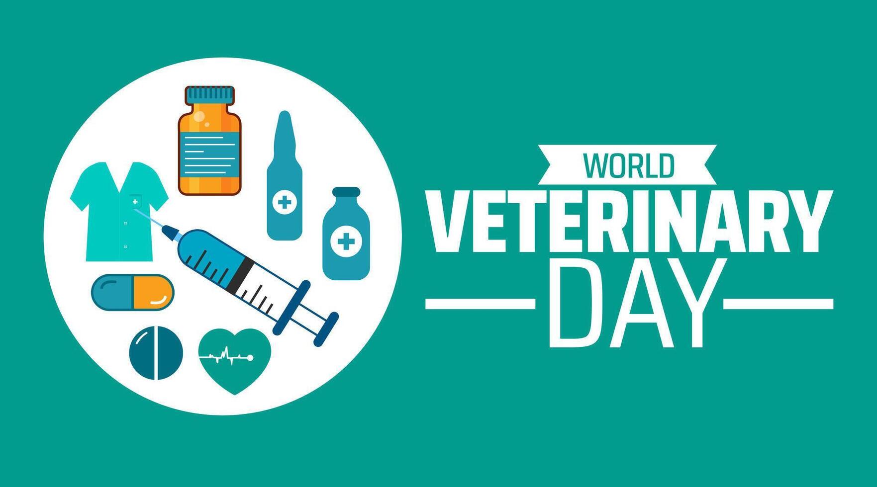 world veterinary day background banner or poster design template. observed every year in April. Holiday concept. Use to any Template, card, poster, placard, template. vector