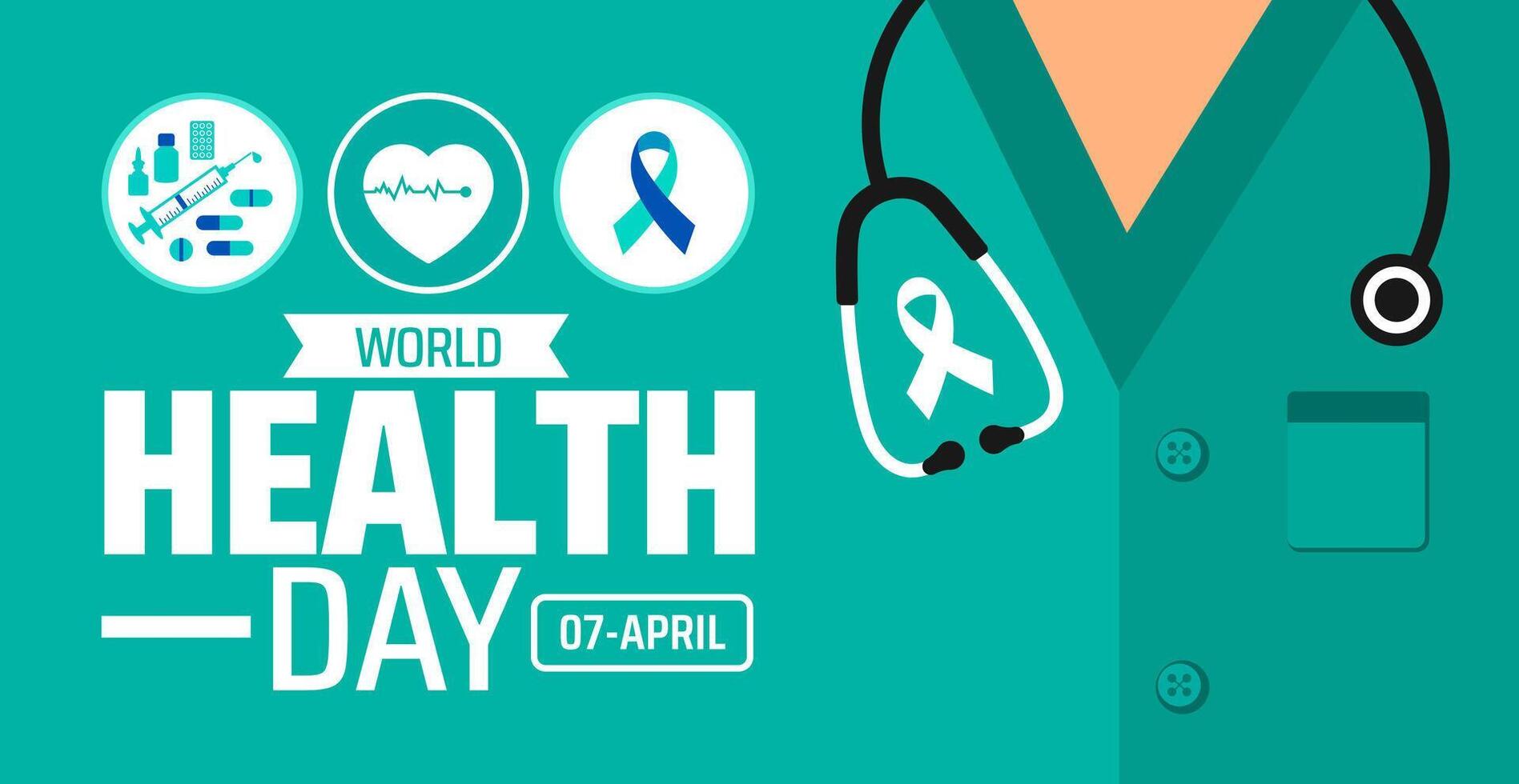 World Health Day background banner or poster design template. observed every year in April. Holiday concept. Use to any Template, card vector