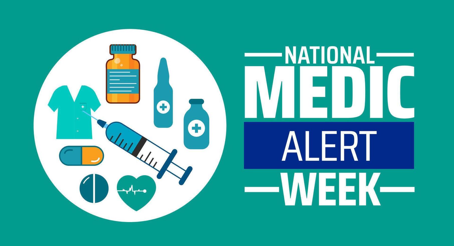 National Medic Alert Week background banner or poster design template. observed every year in April. Holiday concept. Use to any Template, card, poster, placard, template. vector