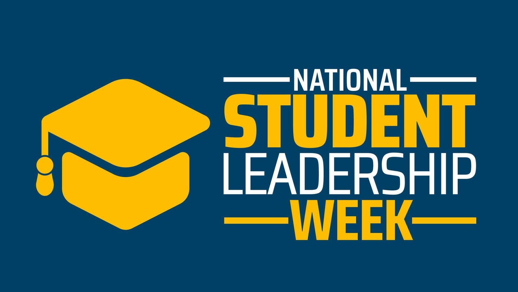 National Student Leadership Week background banner or poster design template. observed every year in April. vector