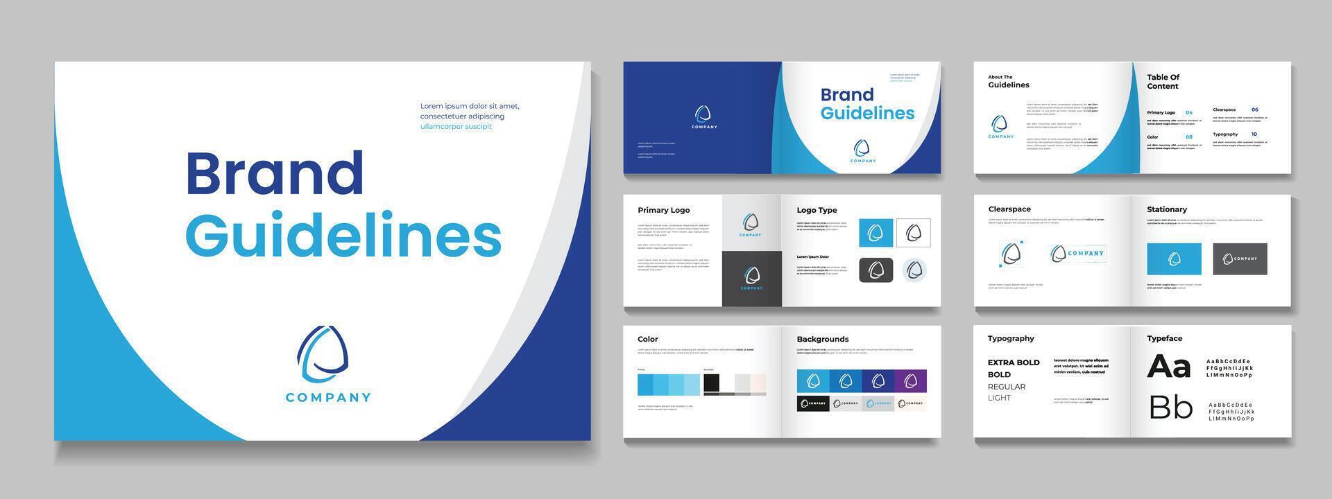 Brand Guidelines Brochure Template, professional brand guidelines vector