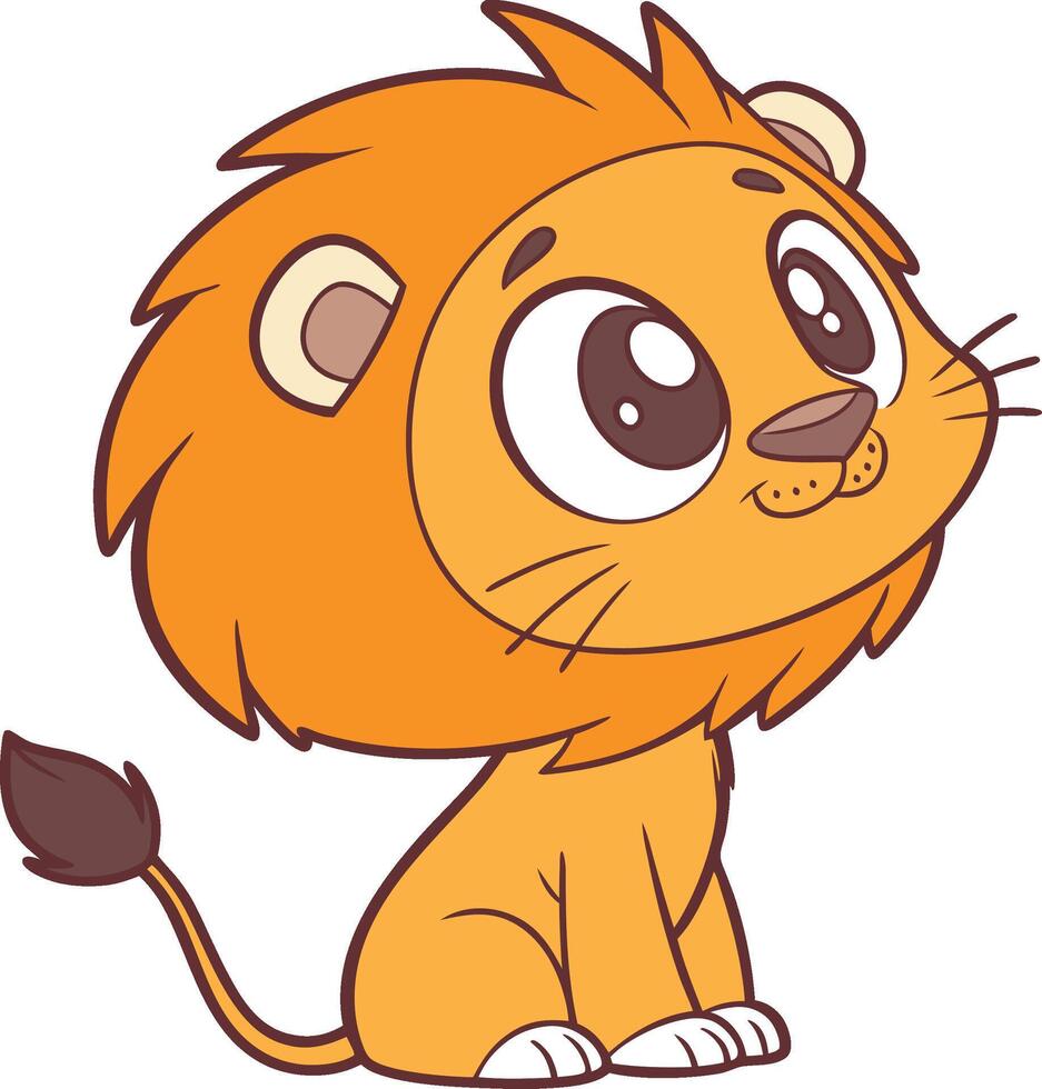 Cartoon Lion Cub Playing Vectors Art for Kids Party Invitations