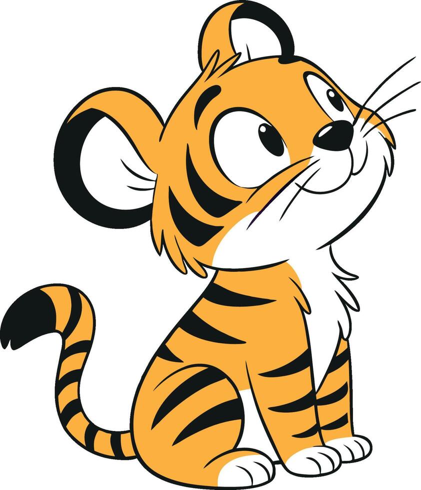 Little Royal Bengal Tiger VectorS Illustration for Creative Projects
