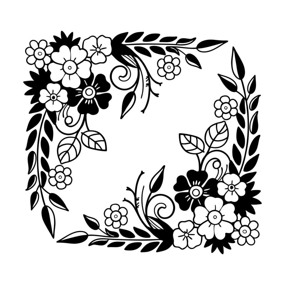 DIY Floral Frame Creation vector