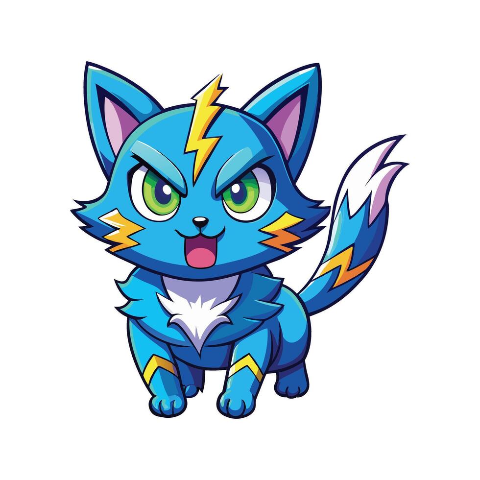 Lightning Guardian Cat vector