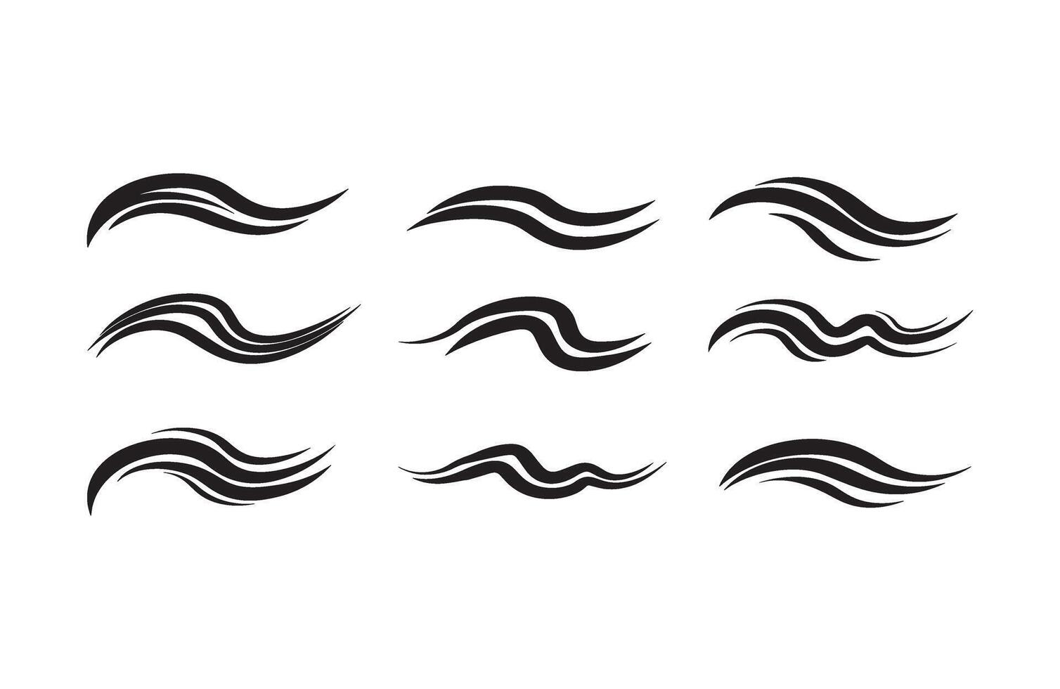 High-Quality Black Fluid Line Art vector