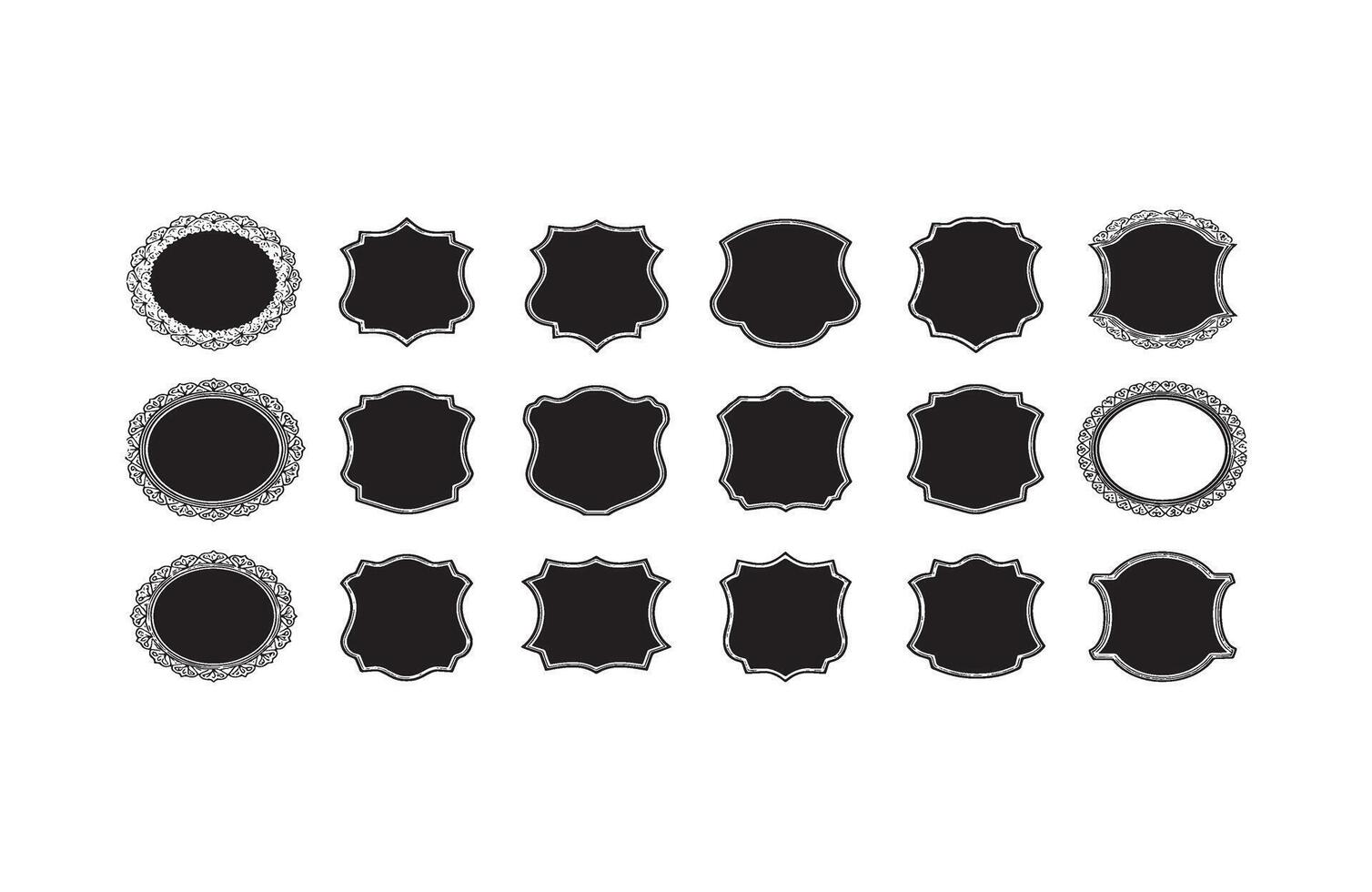 Premium Royal Badge Frame Collection Set vector