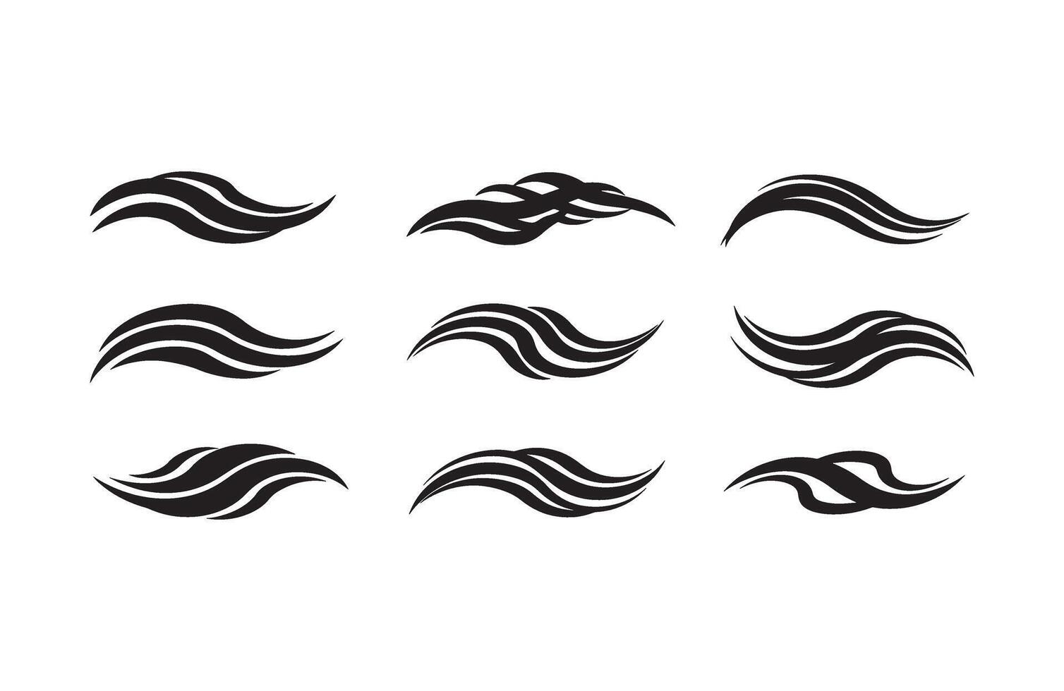 Professional Black Smooth Line Set vector