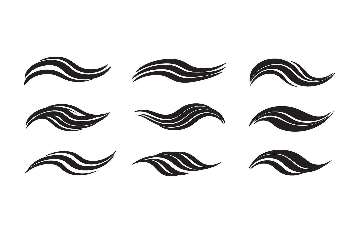 Premium Black Artistic Flow Strokes vector