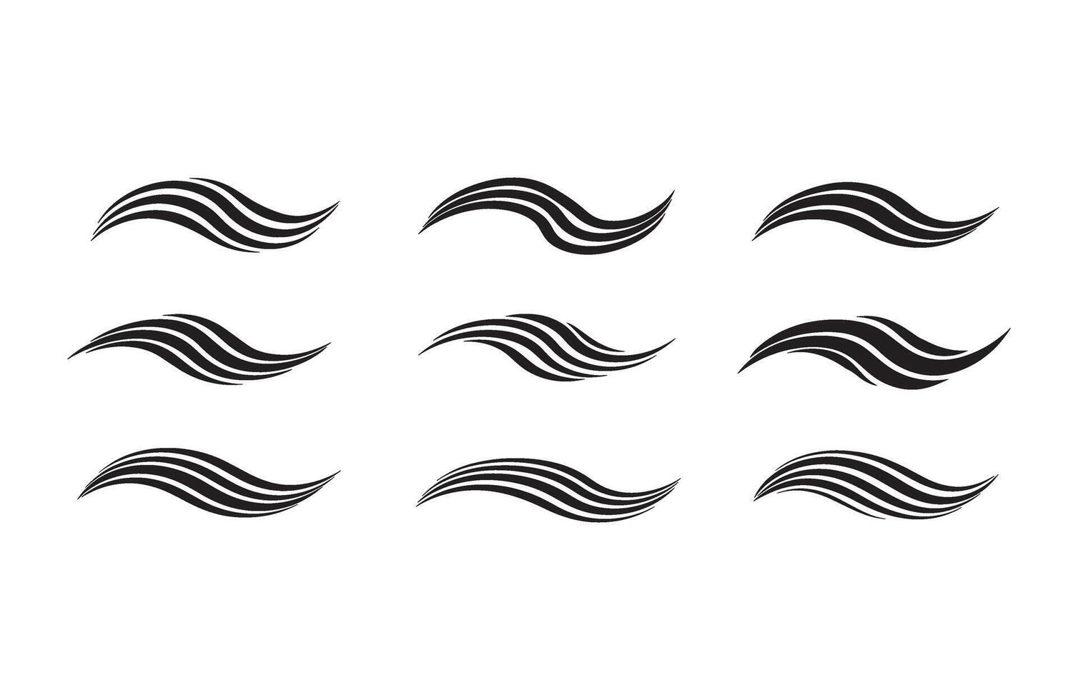 Artistic Black Smooth Flowing Shapes vector