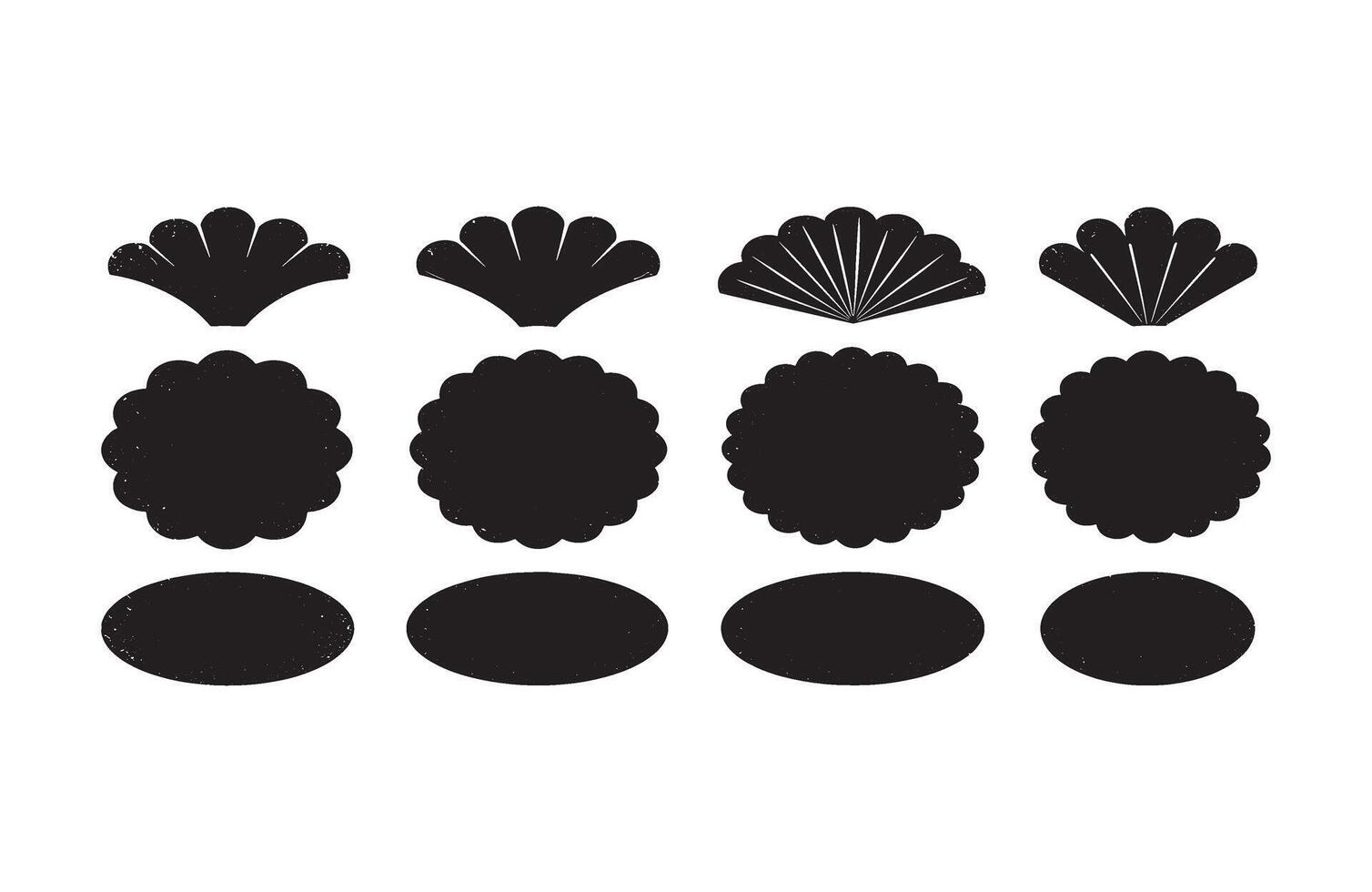Modern Black Glitter Label Icons Set vector