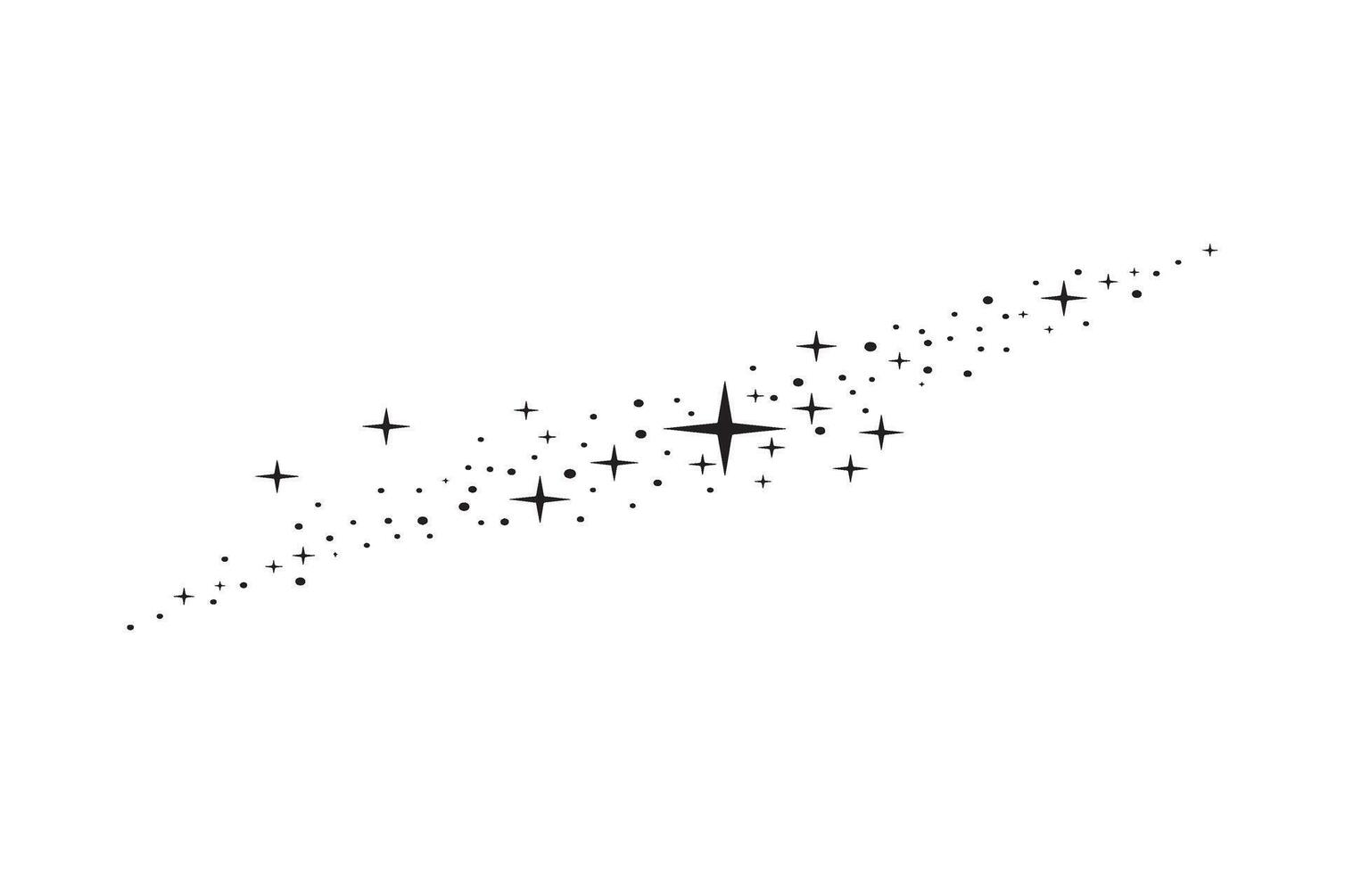Mystical Starry Sprinkle Shooting Line vector