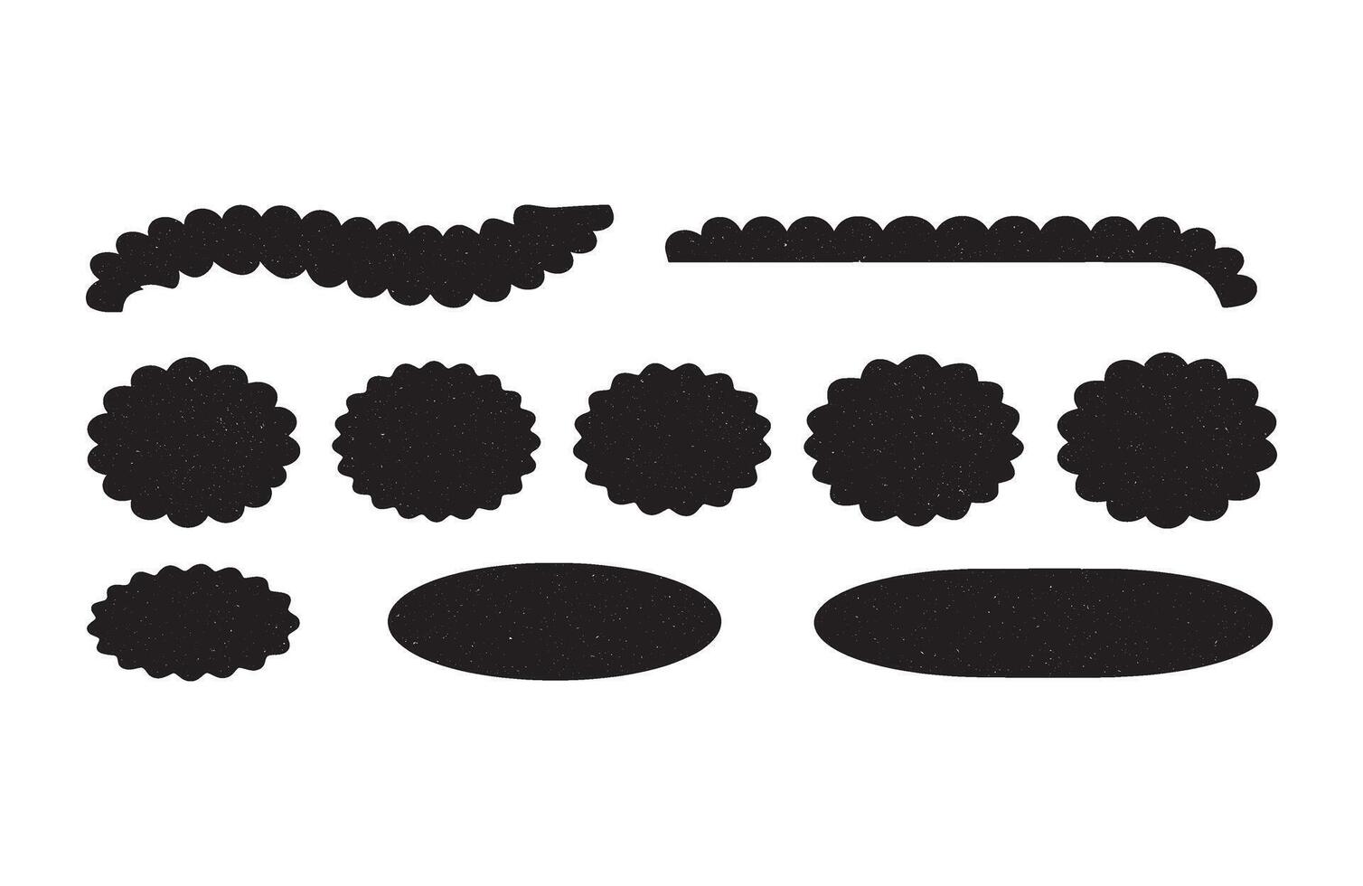 Fancy Black Glitter Label Border Set vector
