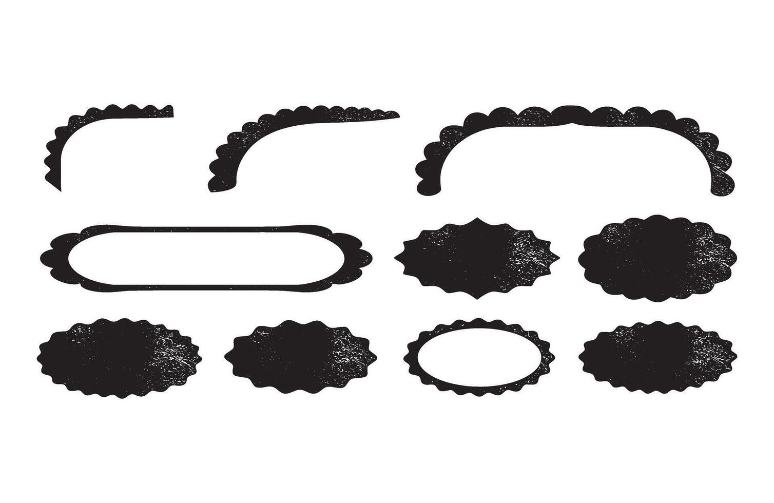 Elegant Scalloped Glitter Frame Set vector